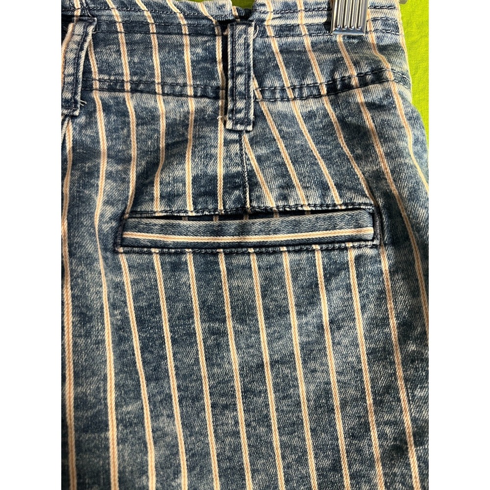 American Eagle Shorts Women's Size 00 Hi-Rise Blue White Peach/Tan Stripe Shorts - Picture 6 of 12